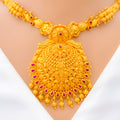 Floral Domed Antique 22k Gold Necklace