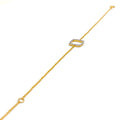 Glamorous Soft Square Diamond + 18k Gold Bracelet 