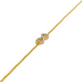 Stylish Radiant Infinity Loop Diamond + 18k Gold Bracelet 