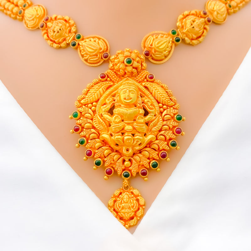 Decorative Laxmi 22k Gold Antique Necklace