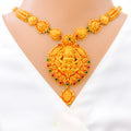 Decorative Laxmi 22k Gold Antique Necklace