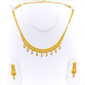 Flawless Dangling Drop 22k Gold Necklace Set 