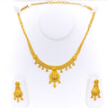 Radiant Graceful Floral 22k Gold Necklace Set 