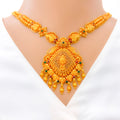 Intricate Filigree Work Antique 22k Gold Laxmi Necklace