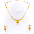 Impeccable Artistic Floral 22k Gold Necklace Set 