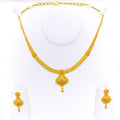 Elegant Sparkling Beaded 22k Gold Necklace Set 