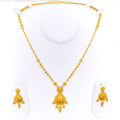 Opulent Gleaming Striped 22k Gold Drop Necklace Set 