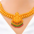 Antique Paisley Accented 22k Gold Laxmi Necklace