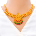 Antique Paisley Accented 22k Gold Laxmi Necklace