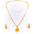 Ethereal Beaded Floral 22k Gold Necklace Set 