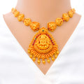 Impressive Maha Laxmi Antique 22k Gold Necklace