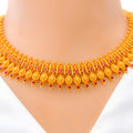 Exquisite Antique Embossed Leaf 22k Gold Necklace