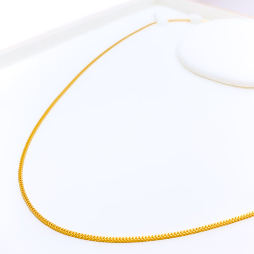 Classic Extra Thin Fox 22K Gold Chain - 16"