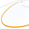 Slender Fancy Braided Rope 22K Gold Chain - 22"