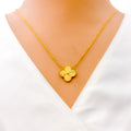 classic-petite-single-gold-clover-21k-necklace-set