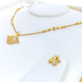 Mesmerizing Modish 22k Gold CZ Necklace Set 