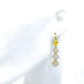 Unique Upscale Blooming 21k Gold Hanging Earrings 