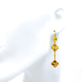 Fascinating Floral 21k Gold Hanging Earrings 
