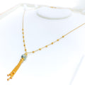 Sleek Lined 21k Gold Necklace 