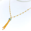 Sleek Lined 21k Gold Necklace 