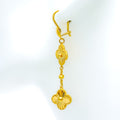 Fascinating Floral 21k Gold Hanging Earrings 