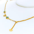 Dainty Asymmetrical 21k Gold Necklace 