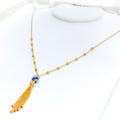 Ethereal Dangling Chain 21k Gold Necklace 