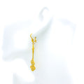 Stunning Multi-Flower 21k Gold Hanging Earrings 
