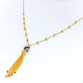 Ethereal Dangling Chain 21k Gold Necklace 