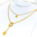 Gleaming Opulent 21k Gold Dual Necklace Set 