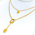 Gleaming Opulent 21k Gold Dual Necklace Set 