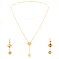 fancy-petite-gold-clover-drop-21k-necklace-set