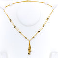 Trendy Tasteful Dangling 22k Gold CZ Necklace 