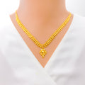Elegant Striped Paisley 22k Gold Necklace 