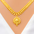 Attractive Dangling Flower 22k Gold Necklace 