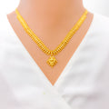 Elegant Elongated 22k Gold Leaf Necklace 