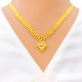 Elegant Elongated 22k Gold Leaf Necklace 