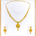 Decorative Paisley Accented 22k Gold Necklace Set