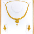 Festive Round Floral 22k Gold Necklace Set