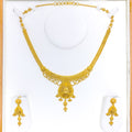 Dazzling Hanging Chain 22k Gold Drop Necklace Set