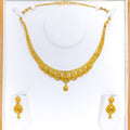 Distinct Elevated Mesh 22k Gold Necklace Set