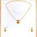 Elegant Multi Colored 22k Gold Round Necklace Set