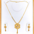 Netted Dome Flower 22k Gold Necklace Set 