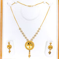 Reflective Round 22k Gold Jali Necklace Set 