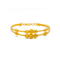 Textured Wavy Orb 22k Gold Bangle Bracelet