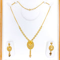 Ritzy Oval Netted 22k Gold Necklace Set