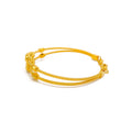 Textured Wavy Orb 22k Gold Bangle Bracelet