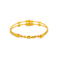 Textured Wavy Orb 22k Gold Bangle Bracelet