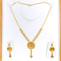 Majestic Floral Filigree 22k Gold Necklace Set 