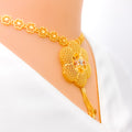 Netted Dome Flower 22k Gold Necklace Set 